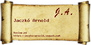 Jaczkó Arnold névjegykártya