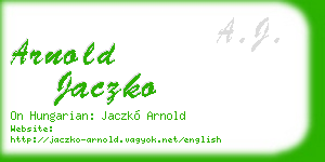 arnold jaczko business card
